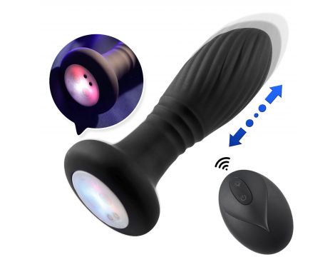 Wibrujący korek analny z LED B Series Cute czarny - 2