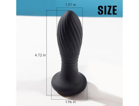 Wibrujący korek analny z LED B Series Cute czarny - 3