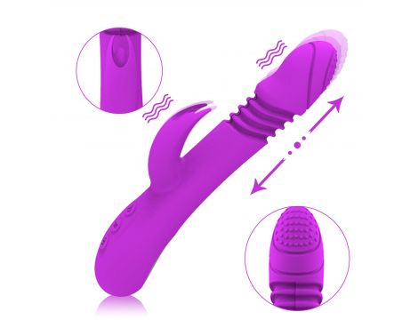 Wibrator króliczek Ella silikonowy podgrzewany posuwisty USB - 4