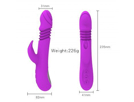 Wibrator króliczek Ella silikonowy podgrzewany posuwisty USB - 5