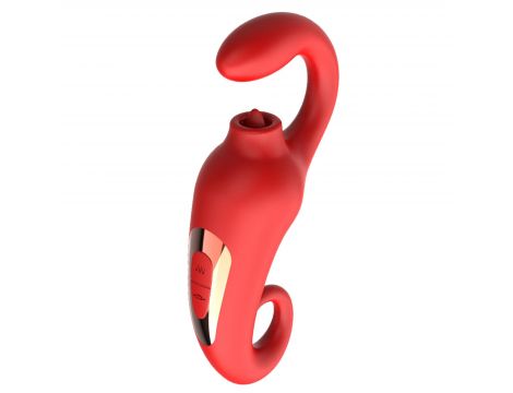 Silikonowy stymulator łechtaczki Merfi liżący języczek 10 wibracji USB - 2