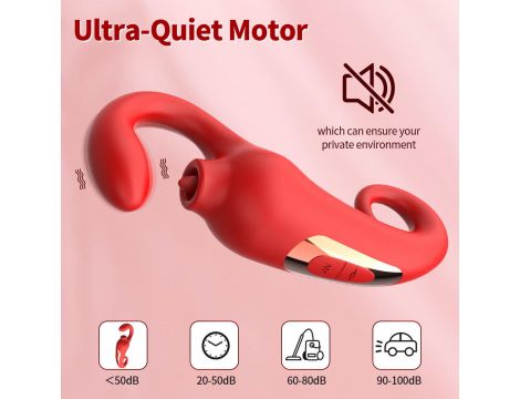 Silikonowy stymulator łechtaczki Merfi liżący języczek 10 wibracji USB - 7