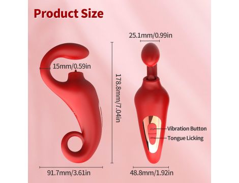 Silikonowy stymulator łechtaczki Merfi liżący języczek 10 wibracji USB - 8
