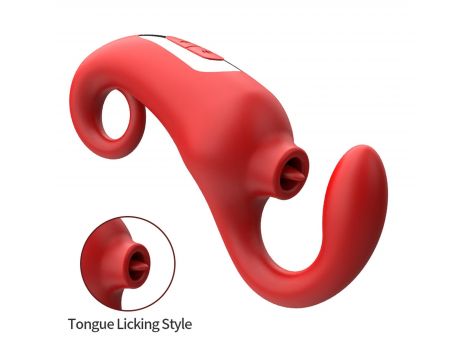 Silikonowy stymulator łechtaczki Merfi liżący języczek 10 wibracji USB - 9