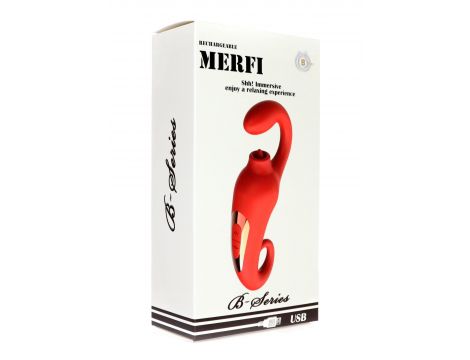 Silikonowy stymulator łechtaczki Merfi liżący języczek 10 wibracji USB - 10