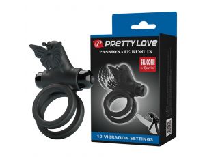 Pierścień wibrujący motylkowy Pretty Love 10 funkcji silikonowy