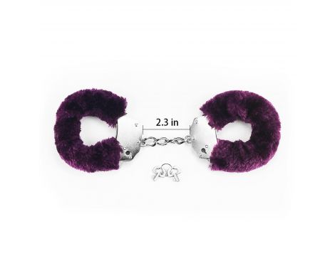 Kajdanki puszyste metalowe Lovetoy fioletowe - 3