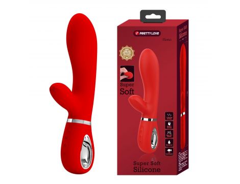 Wibrator silikonowy króliczek punktu G Pretty Love Thomas czerwony USB - 4