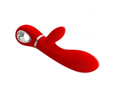 Wibrator silikonowy króliczek punktu G Pretty Love Thomas czerwony USB - 5