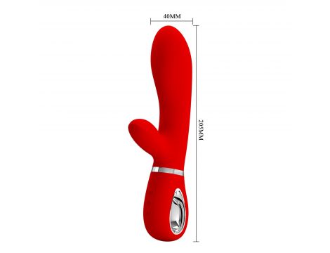 Wibrator silikonowy króliczek punktu G Pretty Love Thomas czerwony USB - 11
