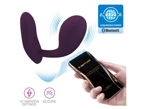 Wibrator silikonowy Pretty Love Baird fioletowy z aplikacją 12 funkcji - 2