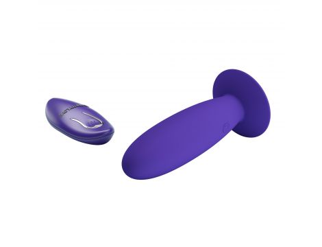 Wibrujący korek analny Pretty Love niebieski z pilotem 12 funkcji - 5