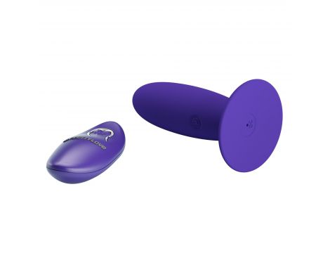 Wibrujący korek analny Pretty Love niebieski z pilotem 12 funkcji - 8