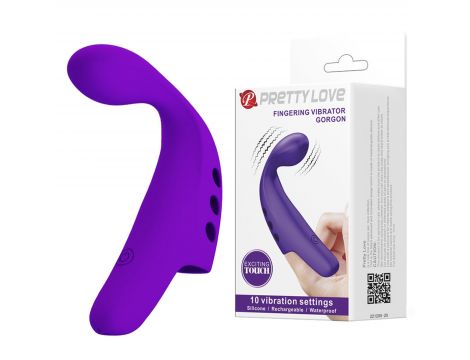 Wibrator na palec Pretty Love Gorgon fioletowy silikonowy 10 trybów - 4
