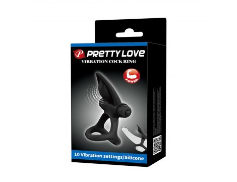 PRETTY LOVE - VIBRATION COCK RING Black, 10 vibration functions - 9