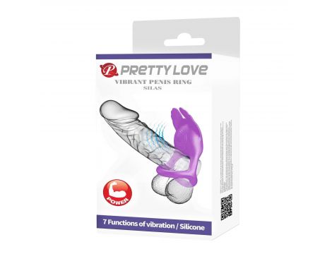 Pierścień erekcyjny wibrujący Pretty Love Silas czarny 7 trybów - 10