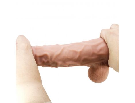 Dildo realistyczne Baile Sliding Skin cieliste giętkie 24 cm z przyssawką - 8