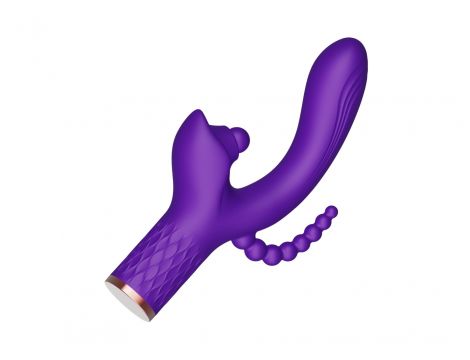 Wibrator Patty silikonowy stymulator łechtaczki z wypustką analną USB - 8