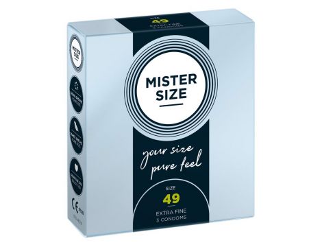 Prezerwatywy cienkie Mister Size 49 mm przezroczyste wegańskie 3 szt