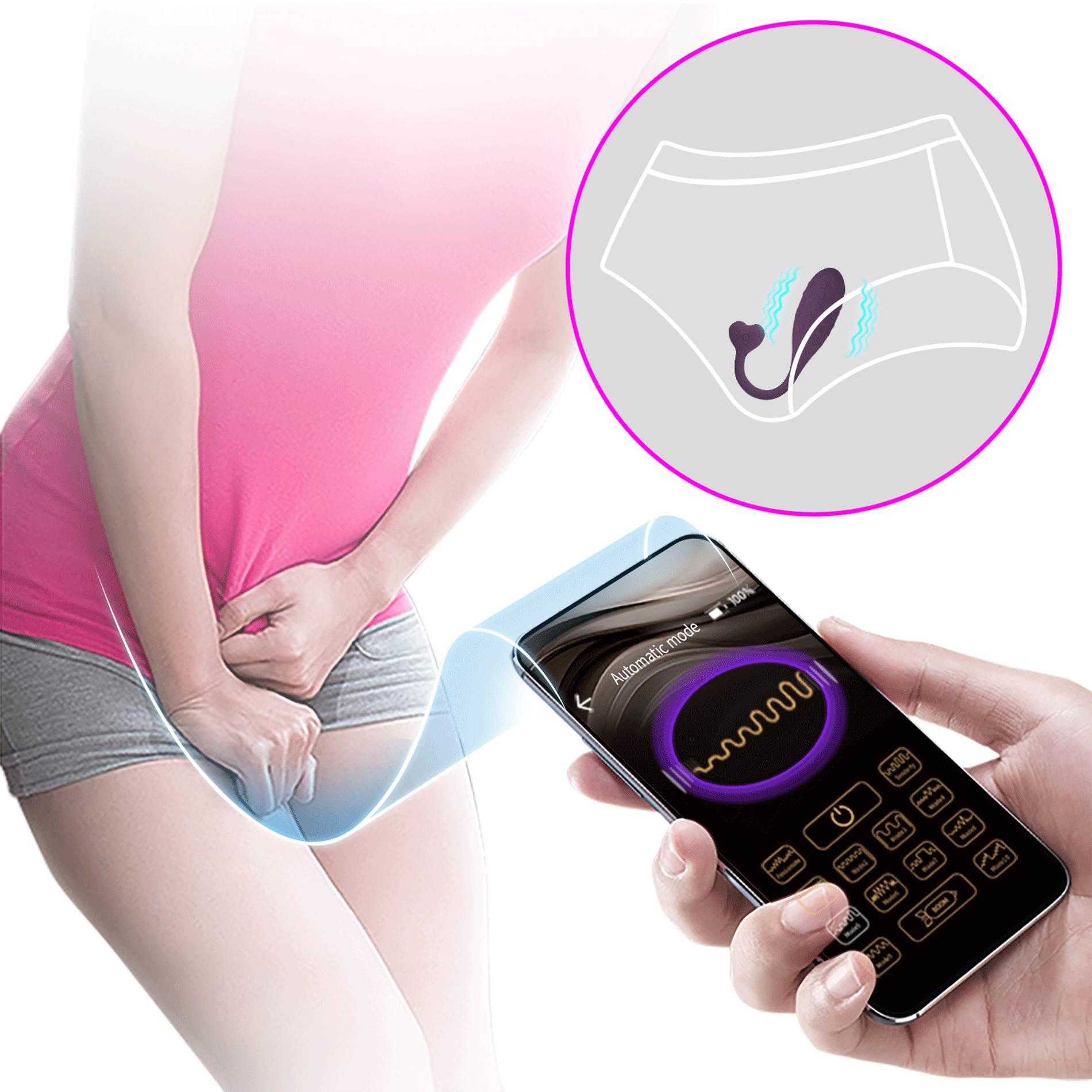 pretty love - fisherman purple, 12 vibration functions mobile app remote