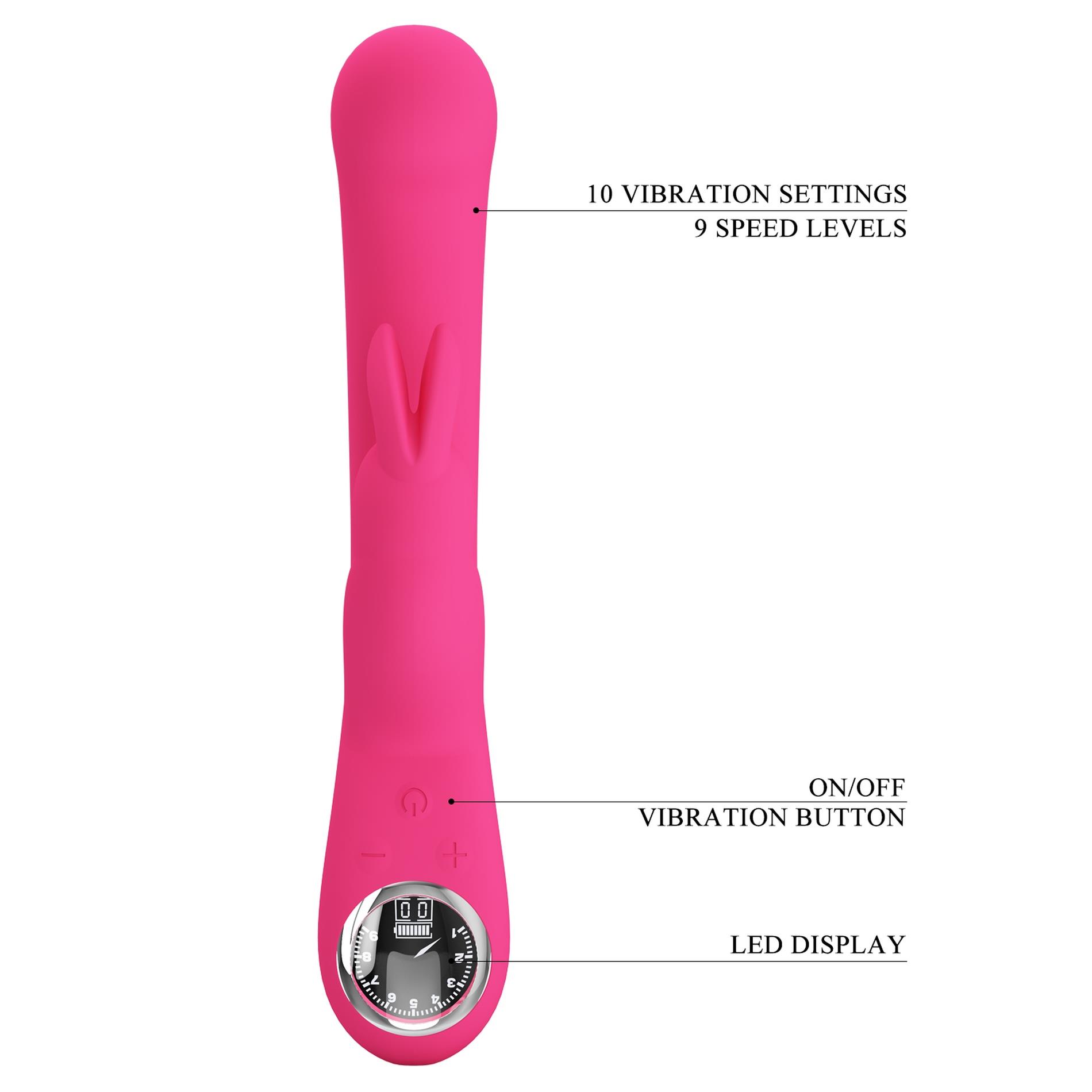 pretty love - lamar pink, 10 vibration functions 9 speed levels