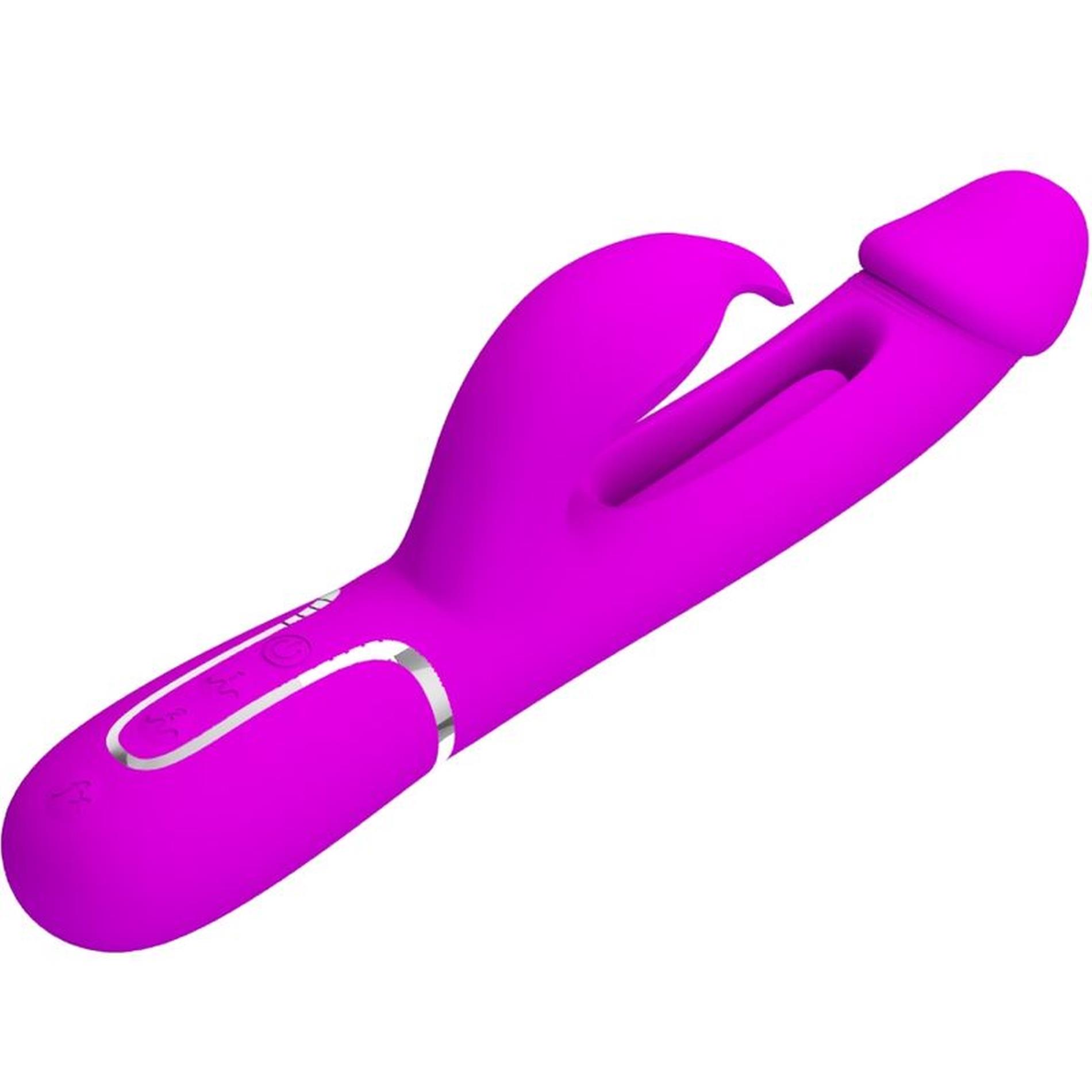 Pretty Love - Kampas Rabbit 3 In 1, Multifunction Vibrator With Tongue Vio