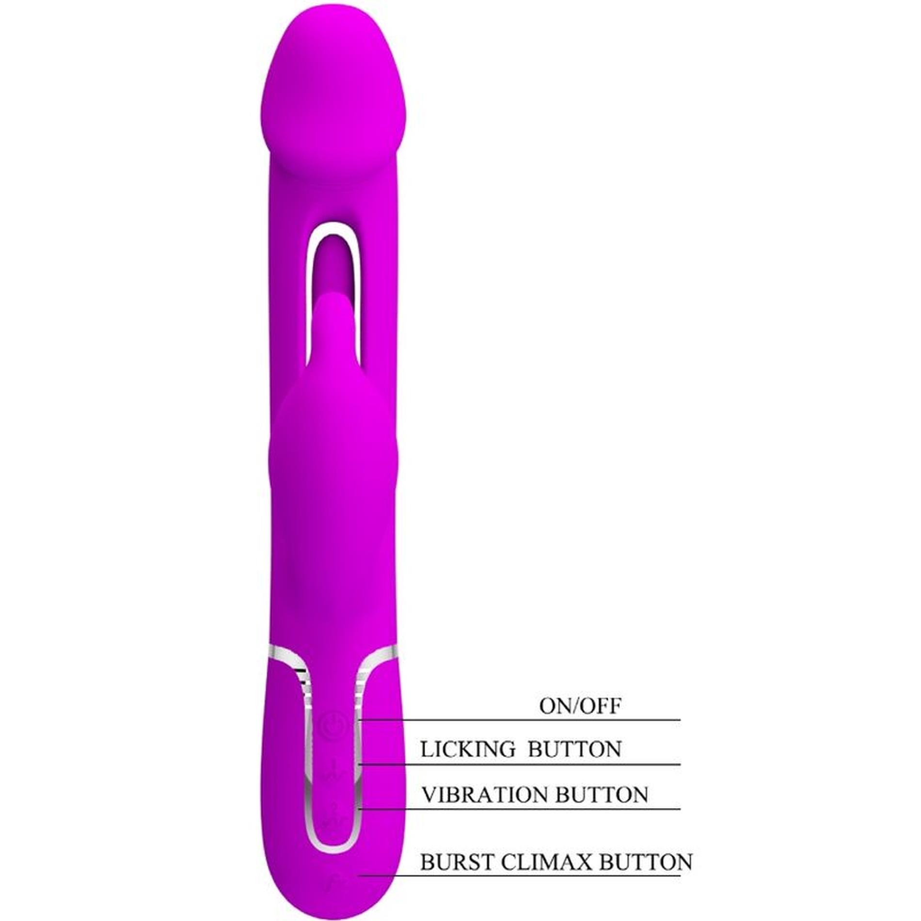 Pretty Love - Kampas Rabbit 3 In 1, Multifunction Vibrator With Tongue Vio