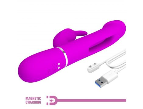Wibrator króliczek Pretty Love z językiem fioletowy USB - 7