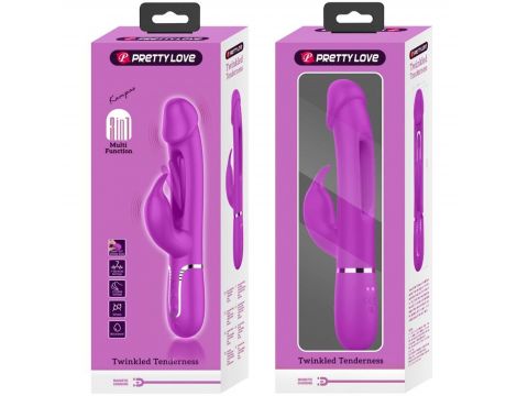 Wibrator króliczek Pretty Love z językiem fioletowy USB - 9