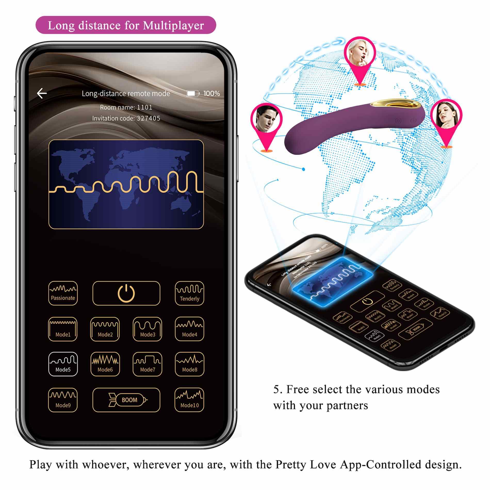 Pretty Love - Ethan Purple, 12 Vibration Functions Mobile App Long-Distance