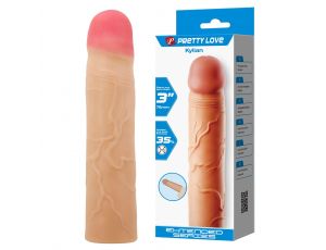 Przedłużka na penisa Pretty Love Kylian Flesh realistyczna 76 mm