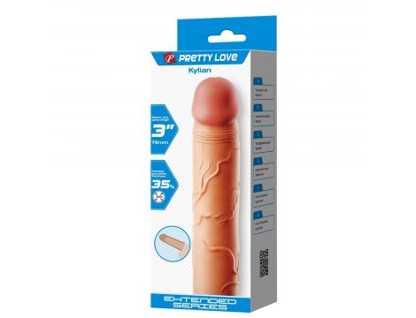 Przedłużka na penisa Pretty Love Kylian Flesh realistyczna 76 mm - 7