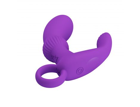 Masażer prostaty Pretty Love Cayla fioletowy 12 wibracji USB - 3