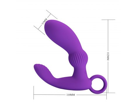 Masażer prostaty Pretty Love Cayla fioletowy 12 wibracji USB - 6