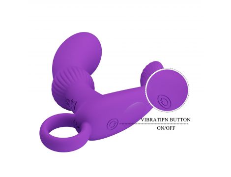 Masażer prostaty Pretty Love Cayla fioletowy 12 wibracji USB - 7