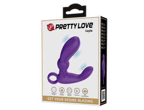 Masażer prostaty Pretty Love Cayla fioletowy 12 wibracji USB - 10