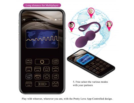 PRETTY LOVE - Elvira dark Purple, 12 vibration functions Mobile APP Long-distance Control - 18
