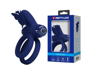 Pierścień wibrujący podwójny z motylkiem Pretty Love 10 trybów