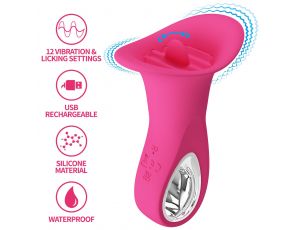 Wibrator oralny z języczkiem Pretty Love Clyde 12 wibracji 12 lizania USB
