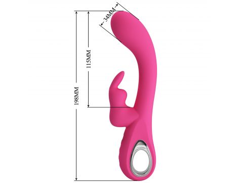 Wibrator króliczek silikonowy Pretty Love Novak srebrny USB 12 trybów - 10