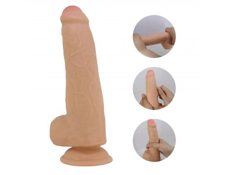 Realistyczne dildo Pretty Love Draco ruchoma skóra TPR 23 cm przyssawka - 2