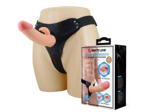 Pas strap-on z protezą króliczą Pretty Love Mavis cielisty 19 cm