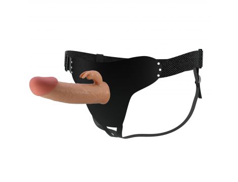 Pas strap-on z protezą króliczą Pretty Love Mavis cielisty 19 cm - 2
