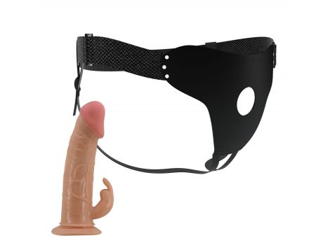 Pas strap-on z protezą króliczą Pretty Love Mavis cielisty 19 cm - 3