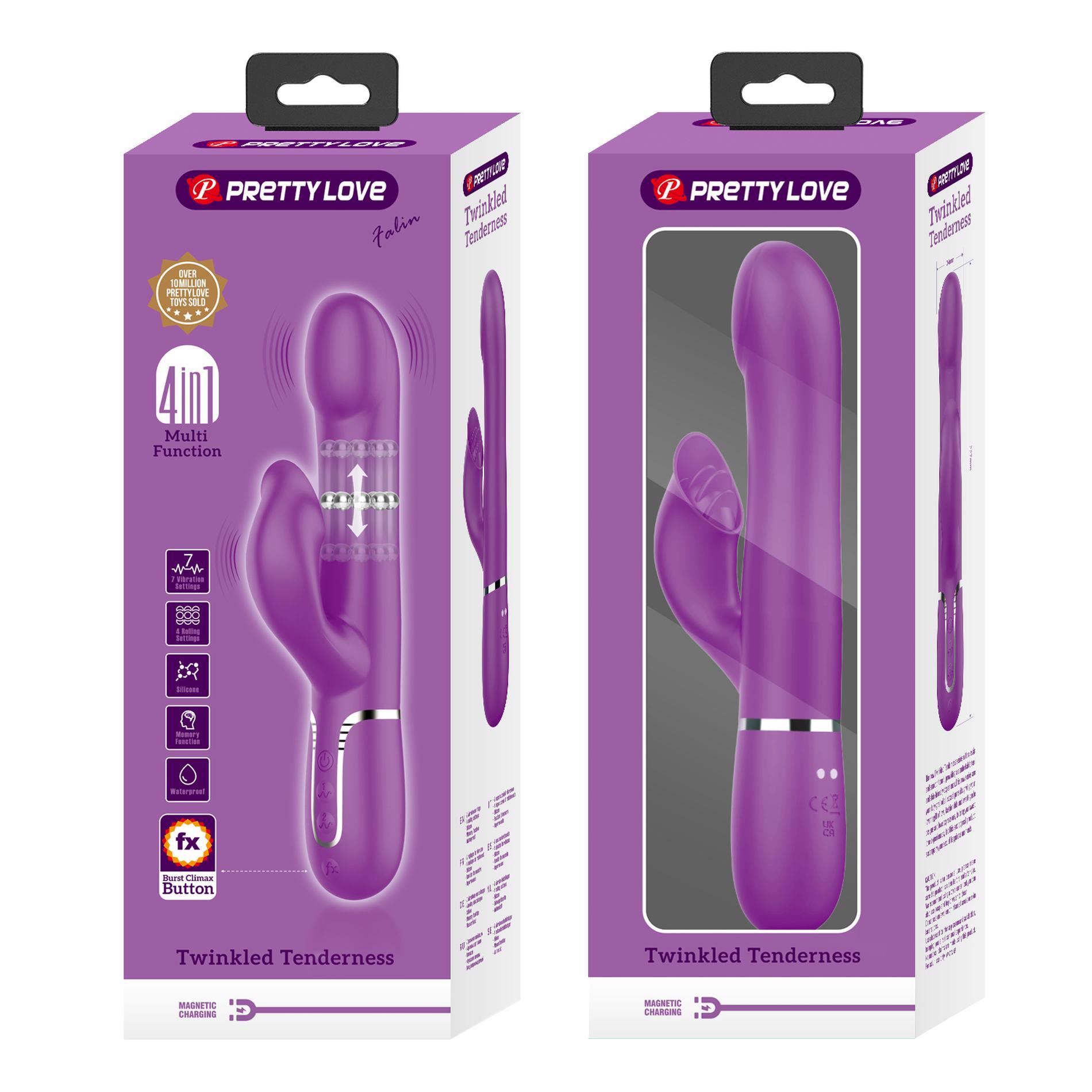 Pretty Love - Falin Purple, 7 Vibration Functions 4 Rolling Functions Memo