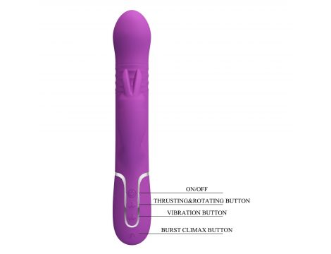 Wibrator króliczek Pretty Love Coale fioletowy 7 wibracji rotacja pchnięcia - 10