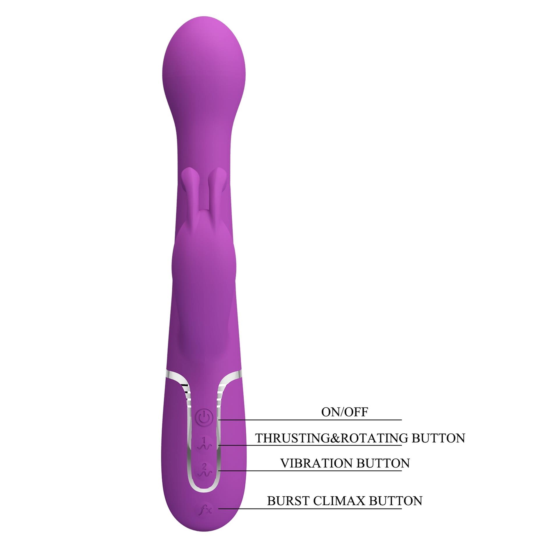 Pretty Love - Dejon Purple, 7 Vibration Functions 4 Thrusting Settings 4 R