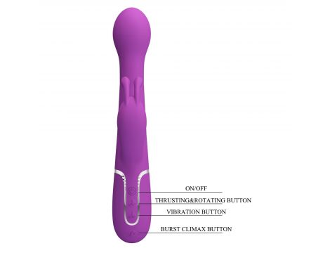 Wibrator króliczek pchający rotacyjny Pretty Love Dejon fioletowy 7 wibracj - 10