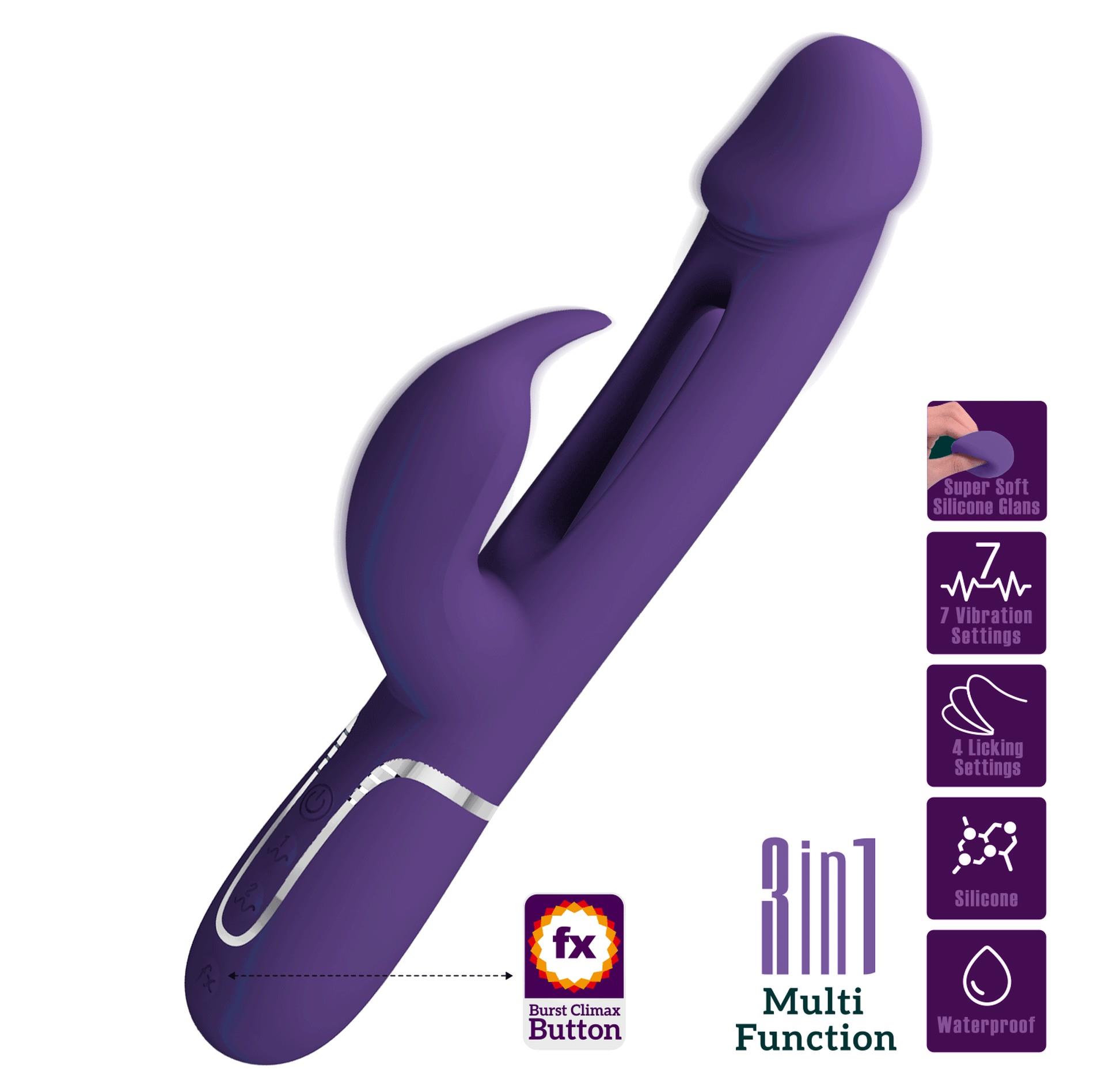 Pretty Love - Kampas Dark Purple, 7 Vibration Functions 4 Licking Settings