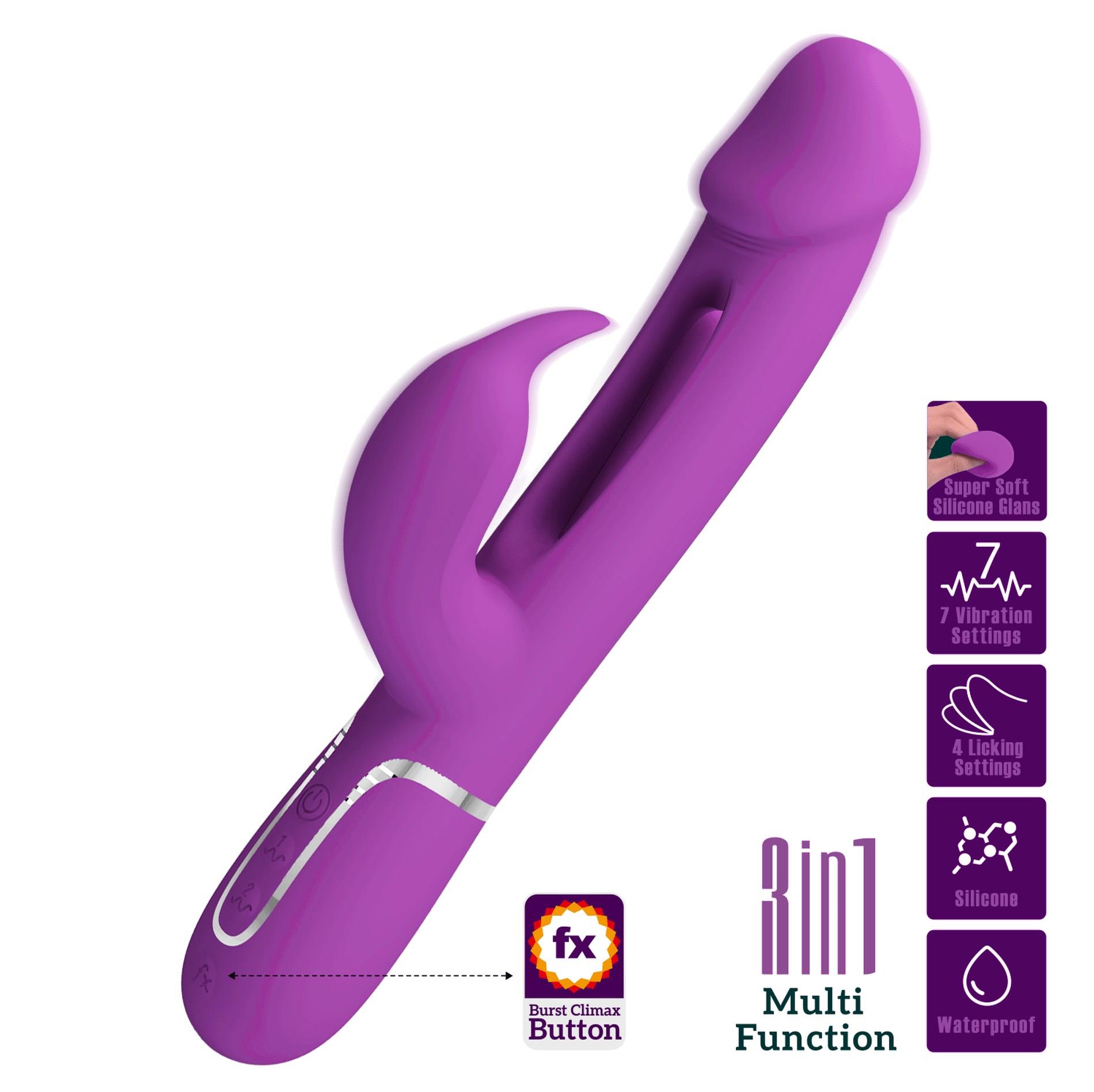 pretty love - kampas purple, 7 vibration functions 4 licking settings